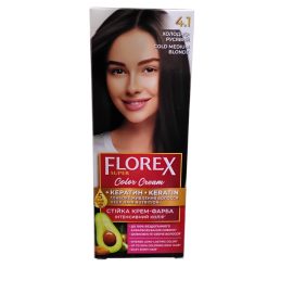 Florex super plaukų dažai 4.1 / šaltai vidutiniškai šviesūs